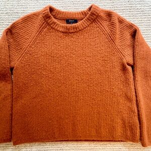 Quince 100% Cashmere Fisherman Crewneck Sweater Chestnut L NEW